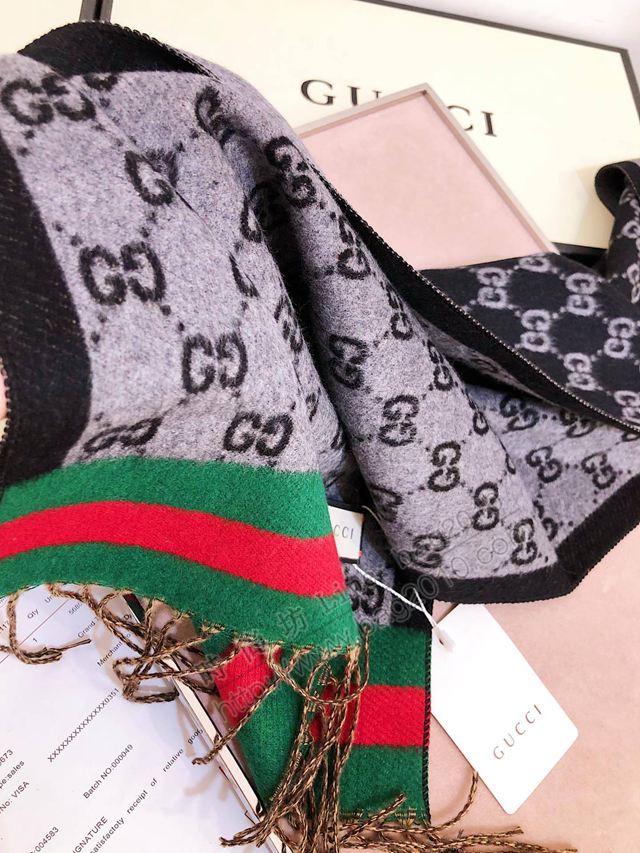GUCCI圍巾 專櫃對版 古馳水貂絨長圍巾 GUCCI女圍巾  llwj6900
